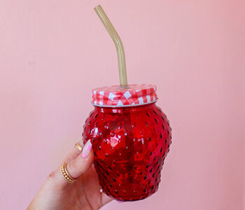 Strawberry Drinking Glass