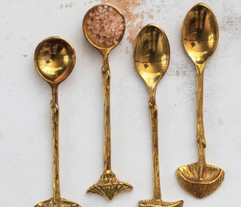 Brass Spoons w/Mushroom Handles