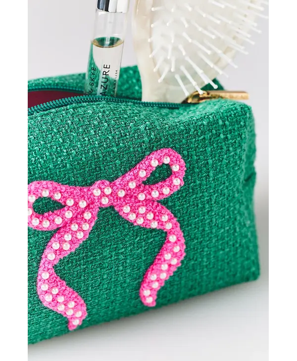 Shiraleah Mara Bow Zip Pouch, Green