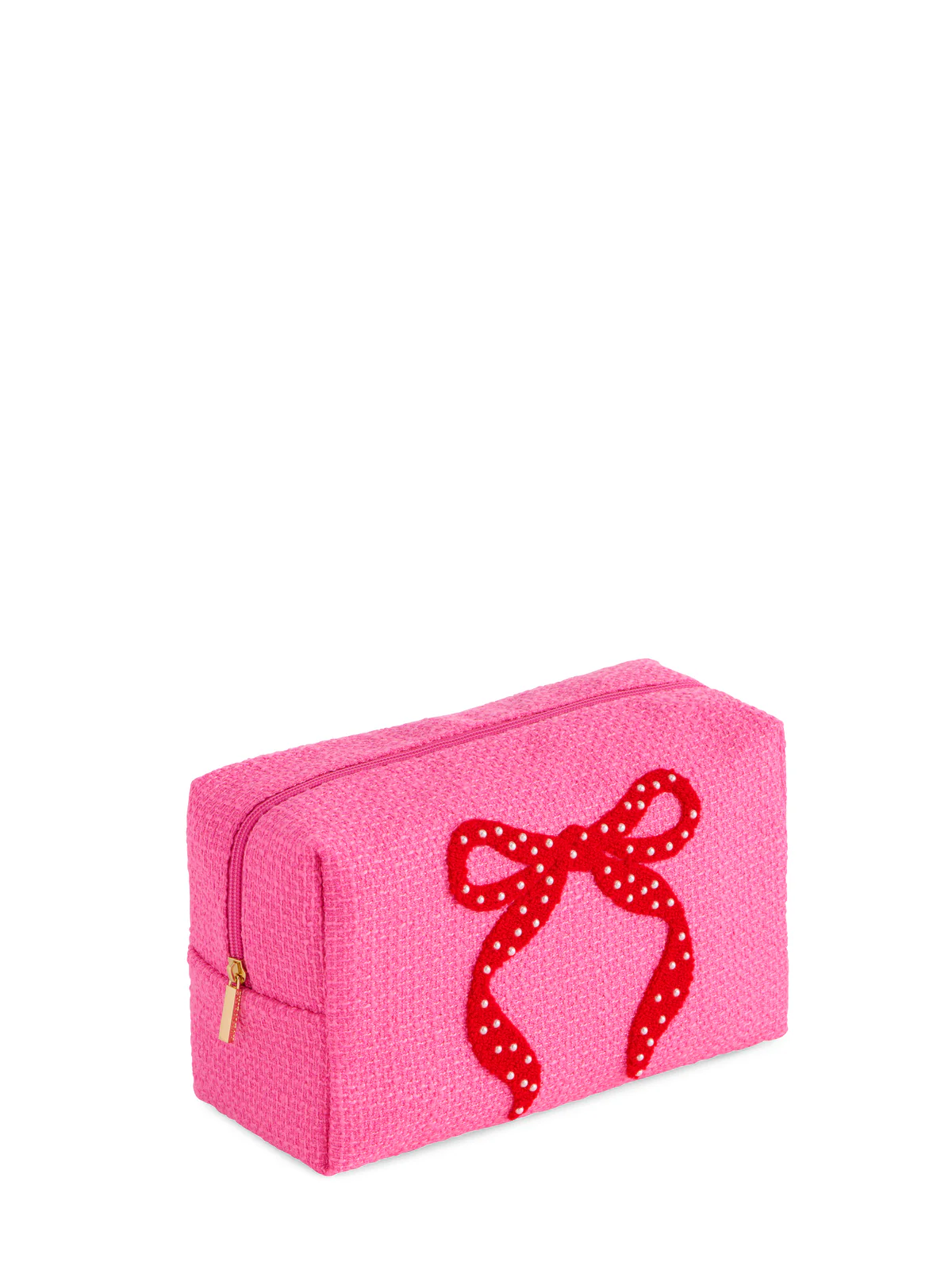 Shiraleah Mara Bow Zip Pouch Lg, Pink