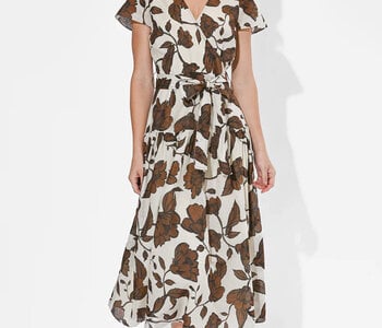 Taylor Flowy Wrap Midi Dress