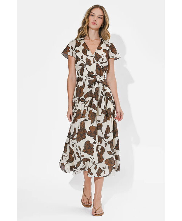 adelyn rae Taylor Flowy Wrap Midi Dress