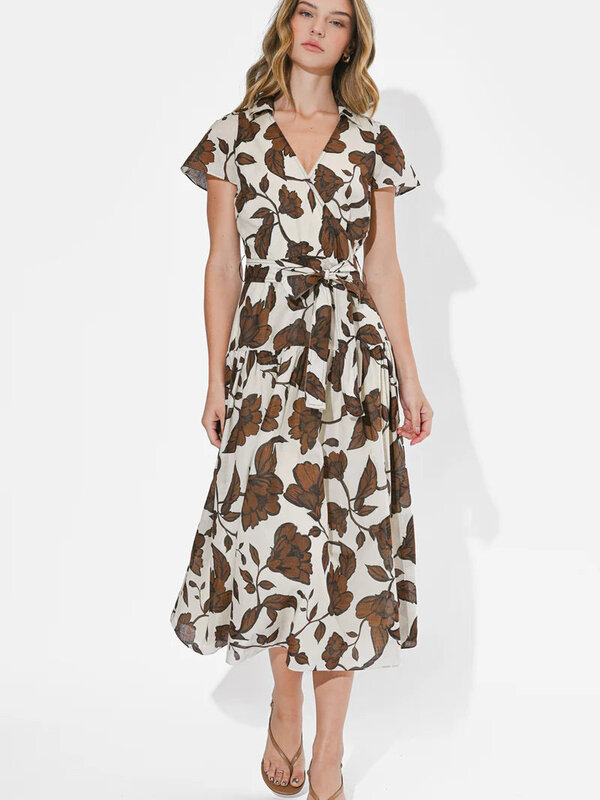 adelyn rae Taylor Flowy Wrap Midi Dress
