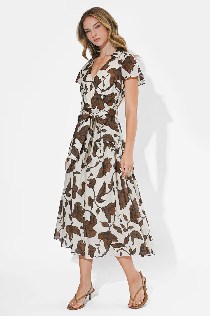 adelyn rae Taylor Flowy Wrap Midi Dress