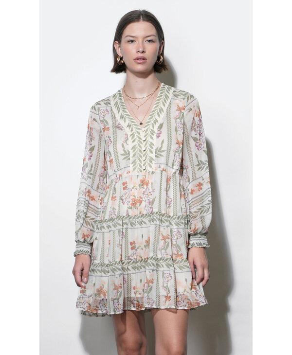 Greylin Alexis Deep V Tiered Pullover Dress