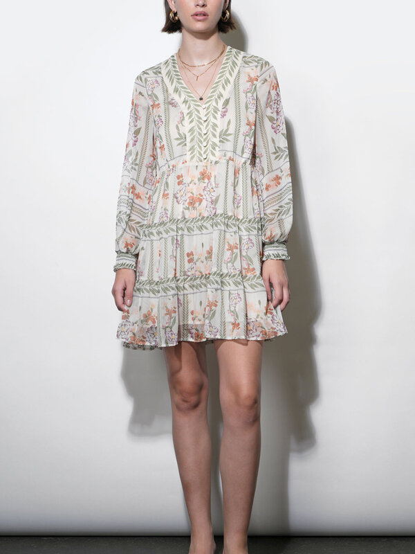 Greylin Alexis Deep V Tiered Pullover Dress