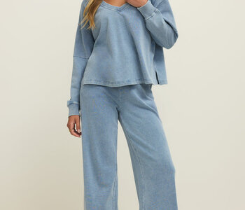 Delphine Knit Denim Sweatshirt