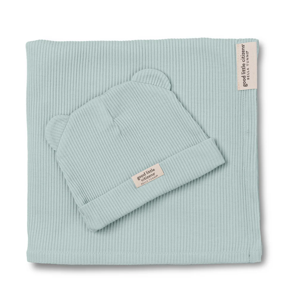 Bella Tunno Rib Swaddle & Beanie Set
