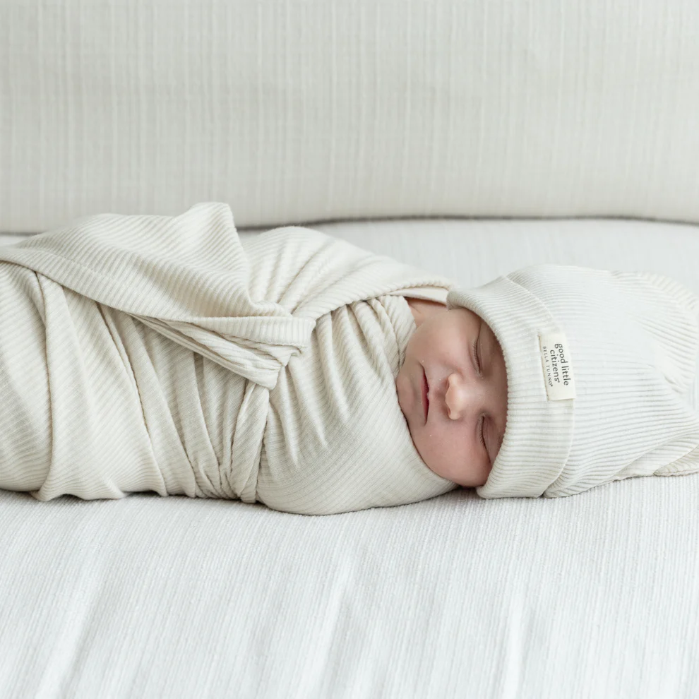 Bella Tunno Rib Swaddle & Beanie Set