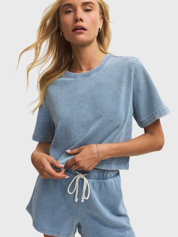 Z Supply Curran Knit Denim Sweatshirt