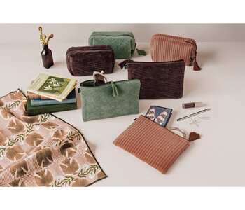 Quilted Velvet Flat Pouch