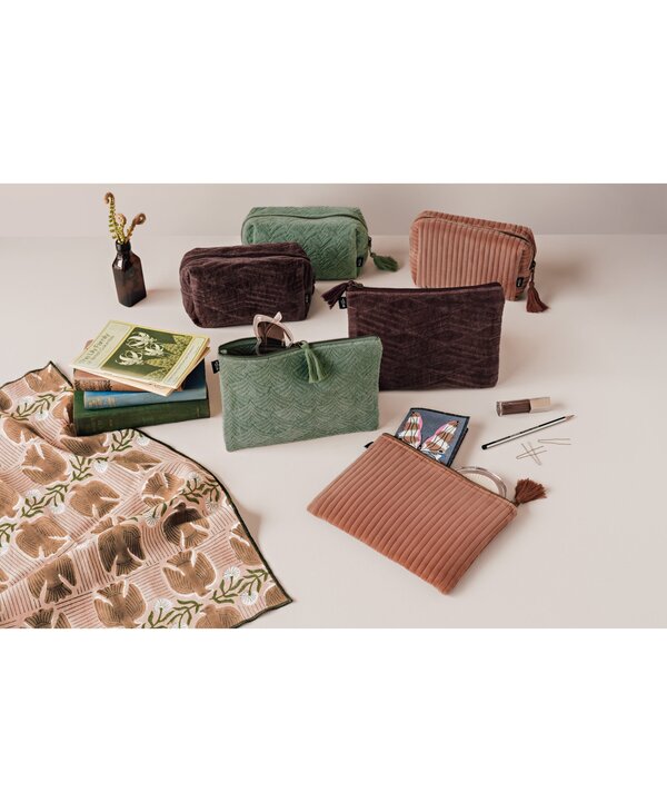 Danica Quilted Velvet Flat Pouch