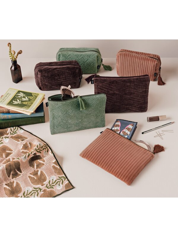 Danica Quilted Velvet Flat Pouch