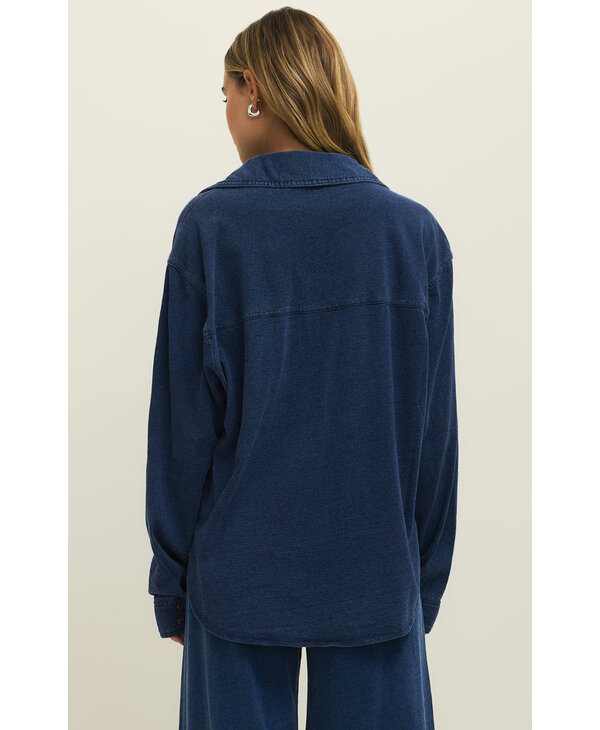 Z Supply Reese Jersey Denim Button Up