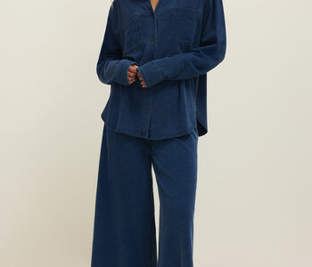 Reese Jersey Denim Button Up