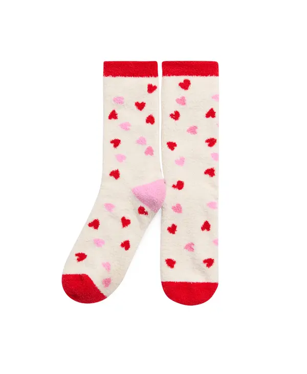Shiraleah Candy Heart Socks, Ivory
