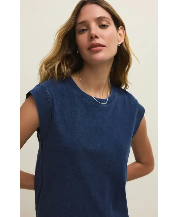 Z Supply Camino Jersey Denim Top