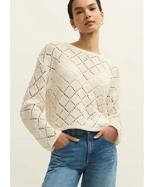 Z Supply Hullen Crochet Sweater