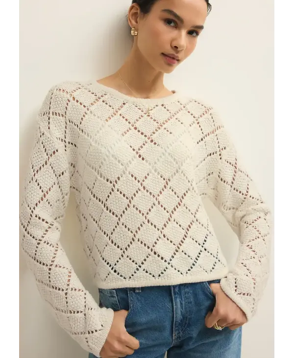 Z Supply Hullen Crochet Sweater
