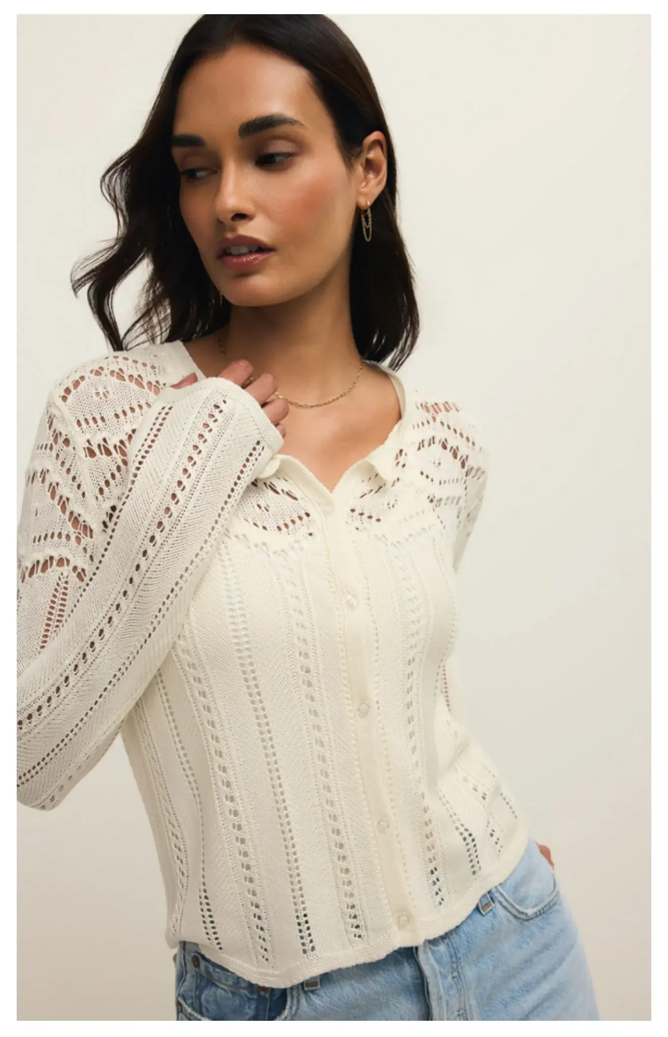 Z Supply Alycia Crochet Sweater