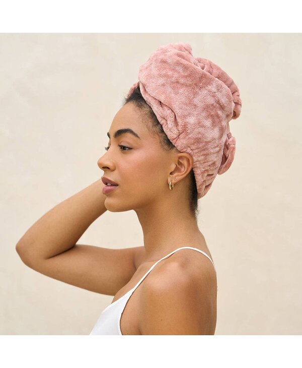 KITSCH Terracotta Plush Microfiber Hair Towel Turban