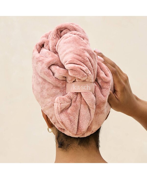 KITSCH Terracotta Plush Microfiber Hair Towel Turban