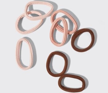 Seamless Hair Elastics 8pc Set- Rosewood