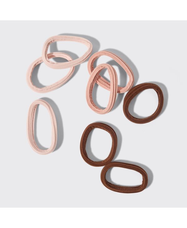 KITSCH Seamless Hair Elastics 8pc Set- Rosewood