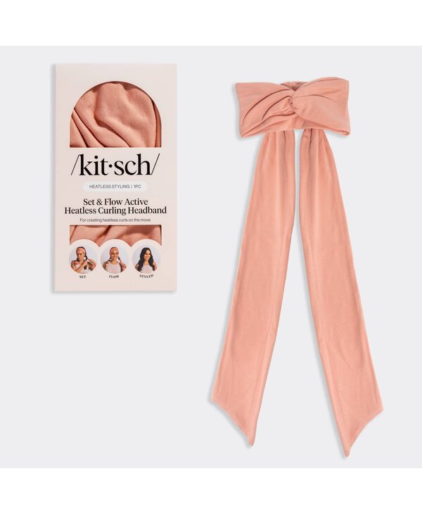 KITSCH Set & Flow Heatless Curling Headband - Terracotta