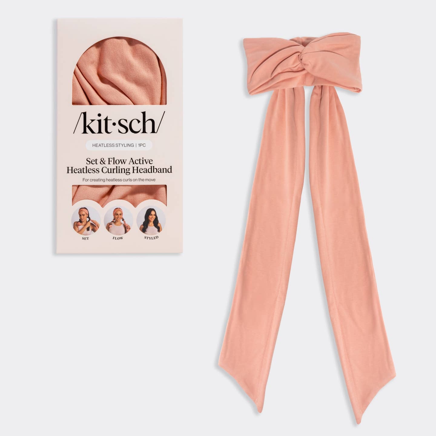KITSCH Set & Flow Heatless Curling Headband - Terracotta