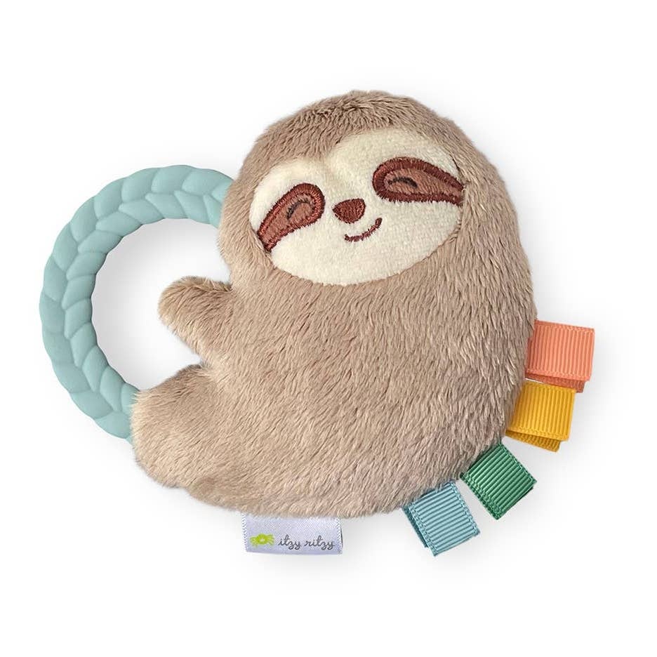 Itzy Pop & Whirl Ritzy Rattle Pal Plush Teether, Sloth