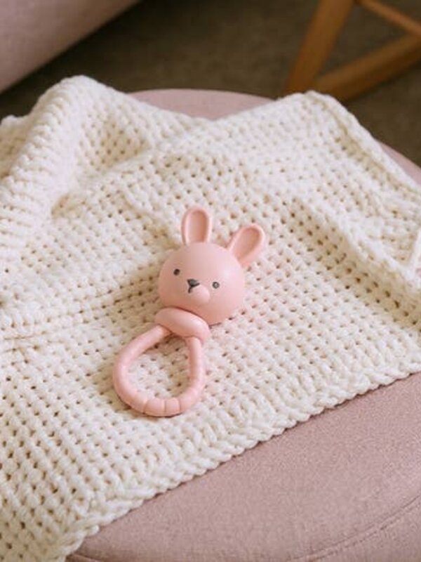 Itzy Pop & Whirl Pink Bunny Sweetie Rattle