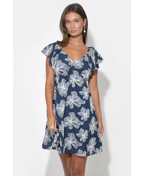 adelyn rae Lilah Ruffle Sleeve Mini Dress