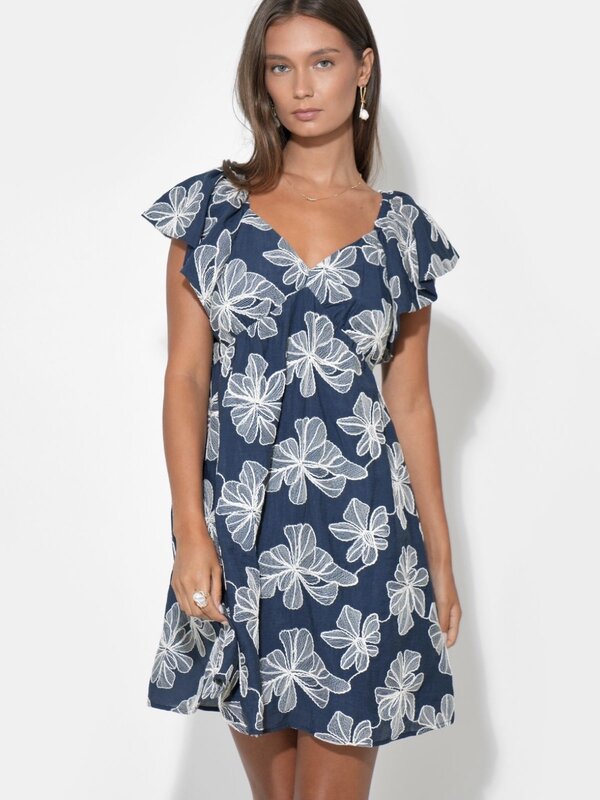 adelyn rae Lilah Ruffle Sleeve Mini Dress