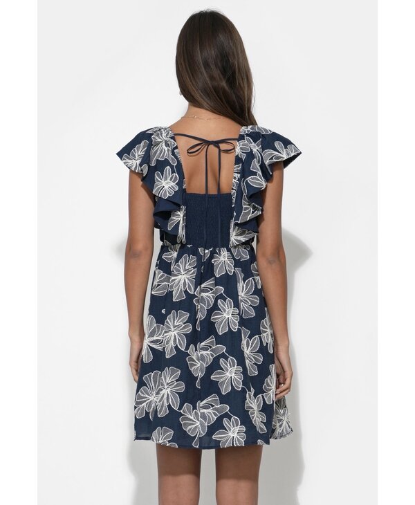 adelyn rae Lilah Ruffle Sleeve Mini Dress