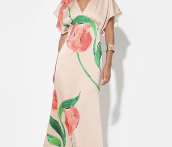 Madelyn Flutter Sleeve Midi Dress