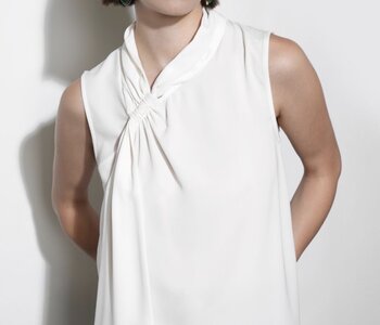 Paige Sleeveless Scarf Neck Blouse