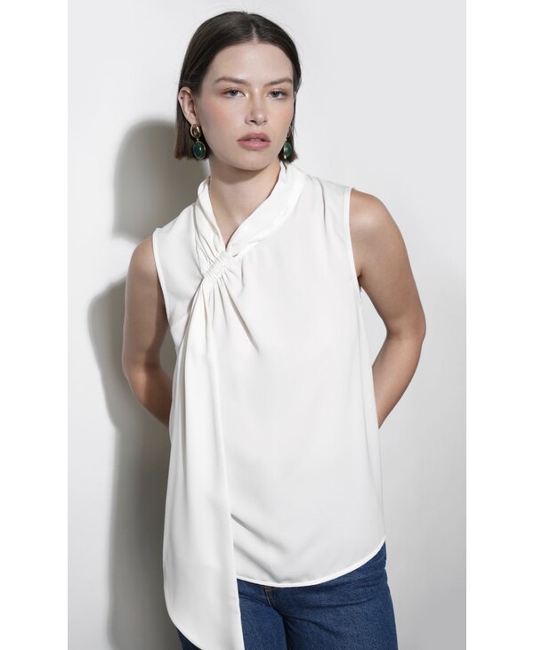 Greylin Paige Sleeveless Scarf Neck Blouse
