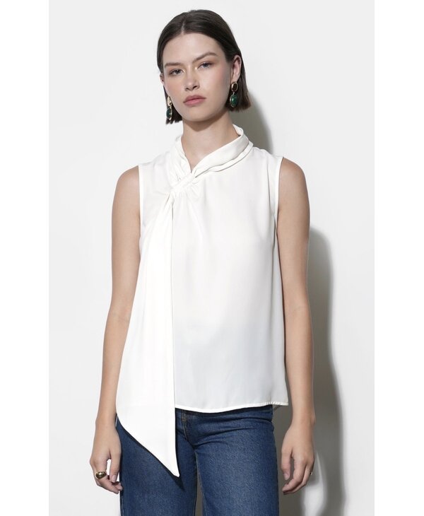 Greylin Paige Sleeveless Scarf Neck Blouse