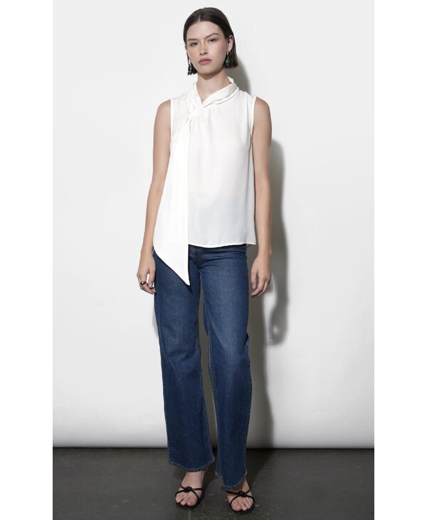 Greylin Paige Sleeveless Scarf Neck Blouse