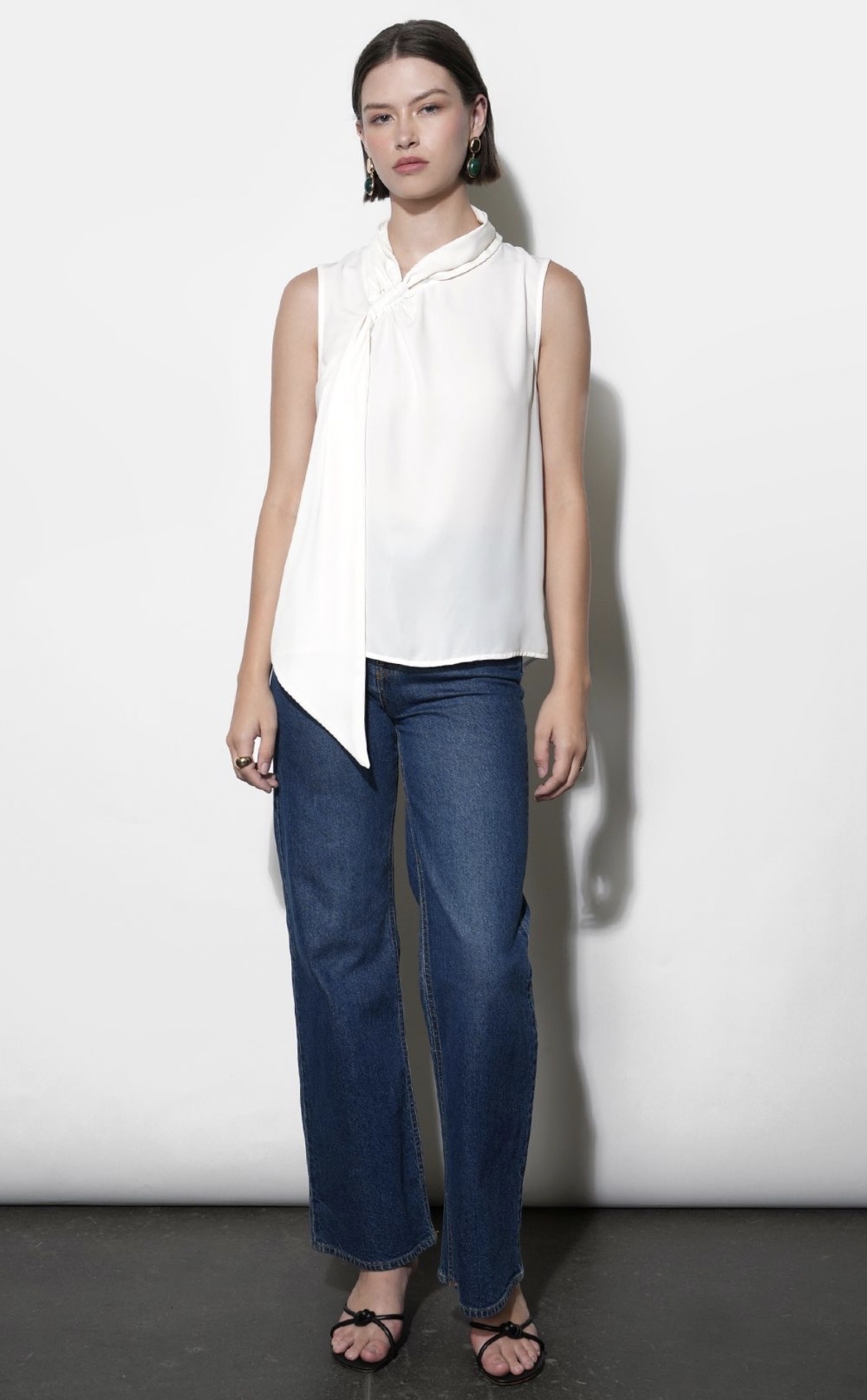 Greylin Paige Sleeveless Scarf Neck Blouse