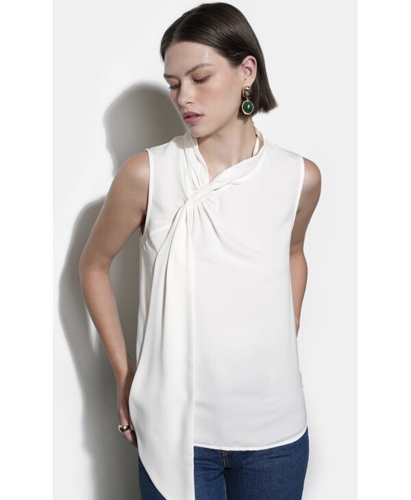 Greylin Paige Sleeveless Scarf Neck Blouse