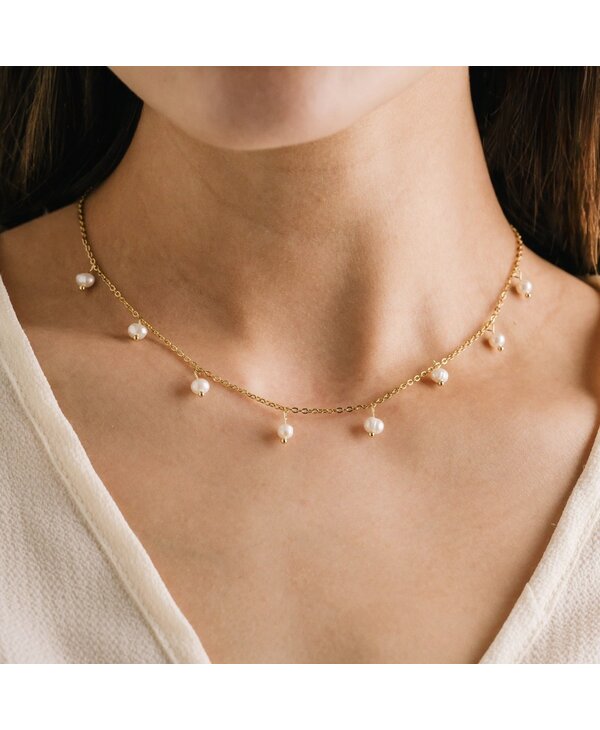 Lovers Tempo Perla Necklace, Gold