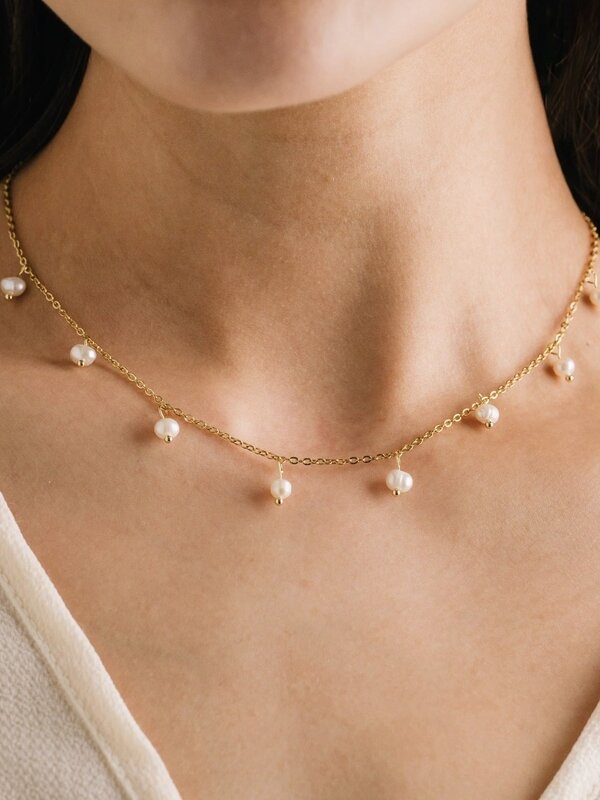 Lovers Tempo Perla Necklace, Gold