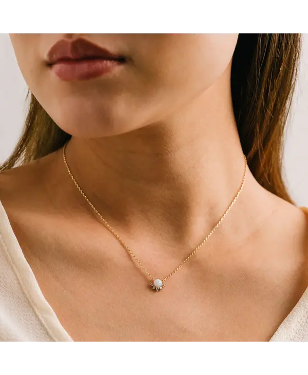 Lovers Tempo Juno Necklace, Gold/Opal
