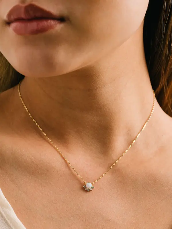 Lovers Tempo Juno Necklace, Gold/Opal