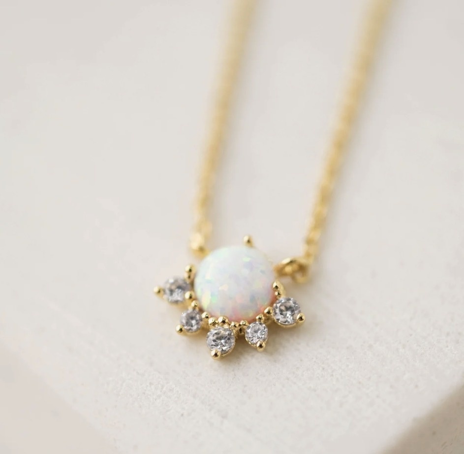 Lovers Tempo Juno Necklace, Gold/Opal