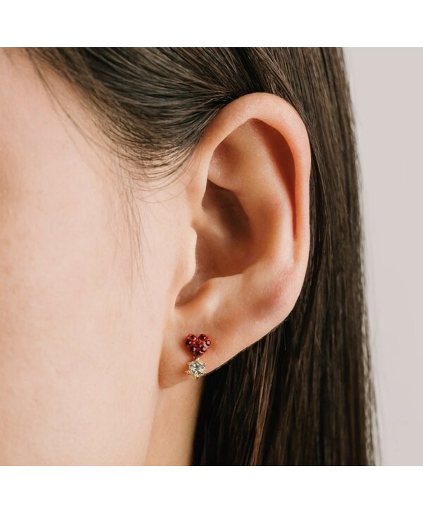 Lovers Tempo Bisou Stud Earrings, Red