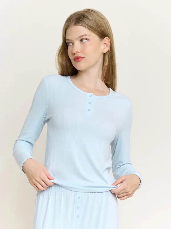 Honeydew Intimates Blissful Long Sleeve/Pant Henley Set