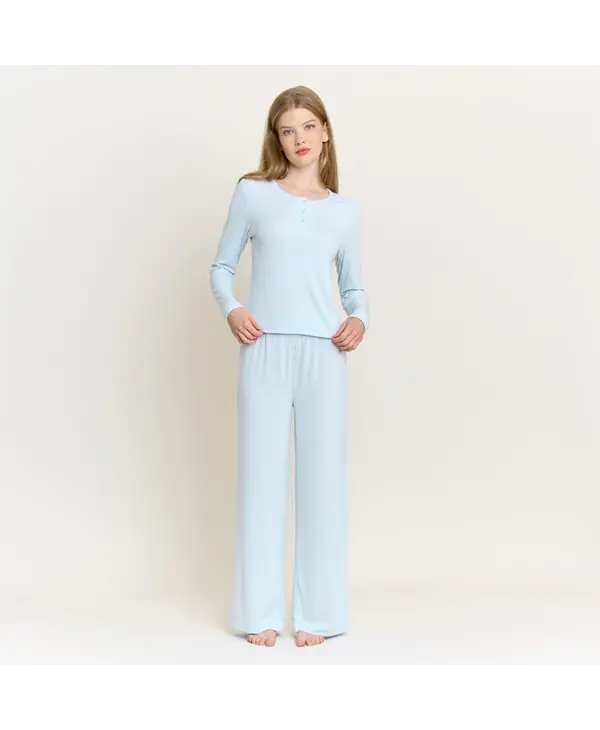 Honeydew Intimates Blissful Long Sleeve/Pant Henley Set